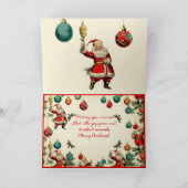 Kitschy Santa and Ornaments Wrapping Paper Ankündigung (Innenseite)