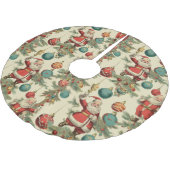 Kitschy Santa and Ornaments Wrapping Paper Polyester Weihnachtsbaumdecke (Schrägansicht)