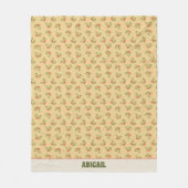 Kitschy Vintag Holly Berries Weihnachtsname Fleecedecke (Vorderseite)