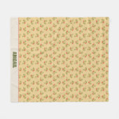 Kitschy Vintag Holly Berries Weihnachtsname Fleecedecke (Vorderseite (Horizontal))