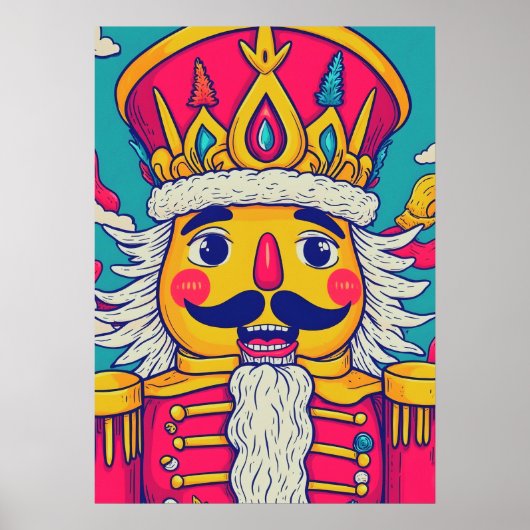 Kitschy Wall Art Nutcracker Weihnachtskunst Poster (Vorne)