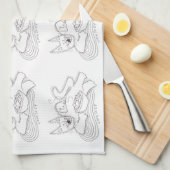 Kitsu Kitsa Cat Ukrainian Perogies Geschirrtuch (Viertel Falte)