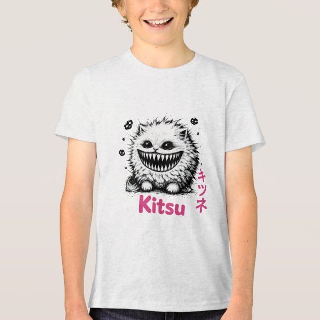 Kitsu - Soft Cat Energy Tri-Blend Shirt (Vorderseite)