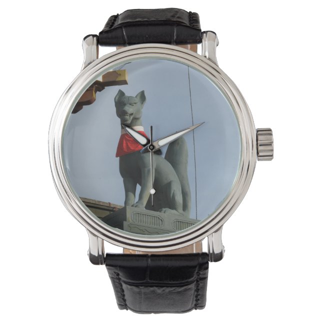 Kitsune キ ネ (Fox) mit Jewel in Mouth Armbanduhr (Vorderseite)