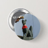 Kitsune キ ネ (Fox) mit Jewel in Mouth Button (Vorne & Hinten)