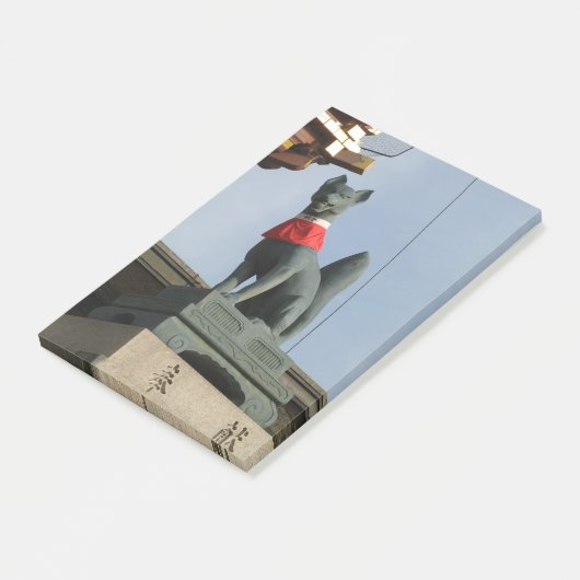 Kitsune キ ネ (Fox) mit Jewel in Mouth Post-it Klebezettel (angewinkelt)