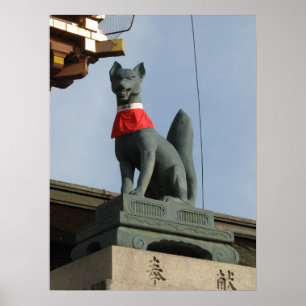 Kitsune キ ネ (Fox) mit Jewel in Mouth Poster