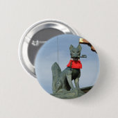 Kitsune キ ネ (Fox) mit Key in Mouth Button (Vorne & Hinten)