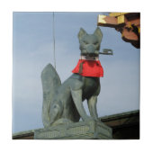 Kitsune キ ネ (Fox) mit Key in Mouth Fliese (Vorderseite)