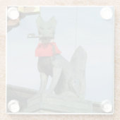 Kitsune キ ネ (Fox) mit Key in Mouth Glasuntersetzer (Rückseite)