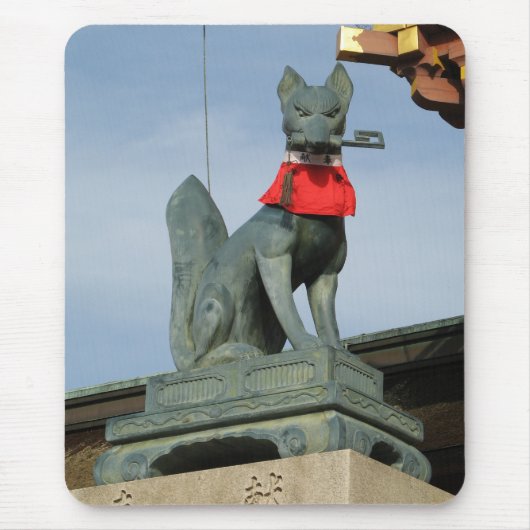 Kitsune キ ネ (Fox) mit Key in Mouth Mousepad (Vorne)