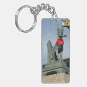 Kitsune キ ネ (Fox) mit Key in Mouth Schlüsselanhänger (Vorderseite links)