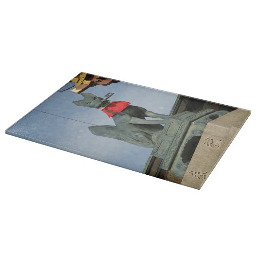 Kitsune キ ネ (Fox) mit Key in Mouth Schneidebrett (Ecke)