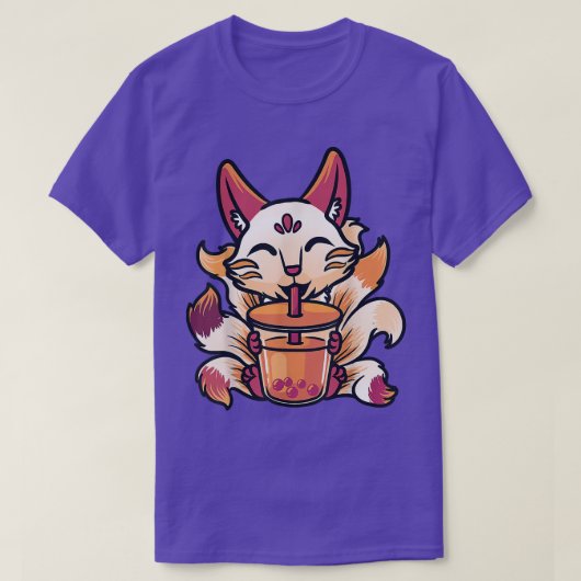 Kitsune Anime Boba Japanischer Bubble Tee Niedlich (Design vorne)
