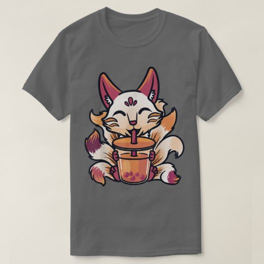 Kitsune Anime Boba Japanischer Bubble Tee Niedlich (Design vorne)