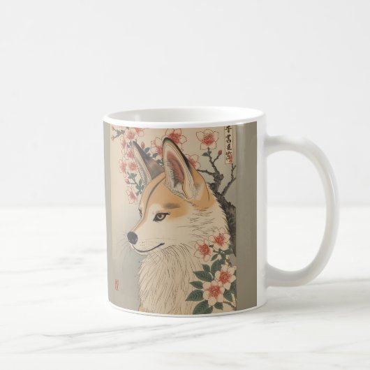 Kitsune & cherry blossom kaffeetasse (Rechts)