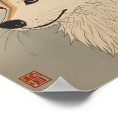 Kitsune & cherry blossom poster (Ecke)