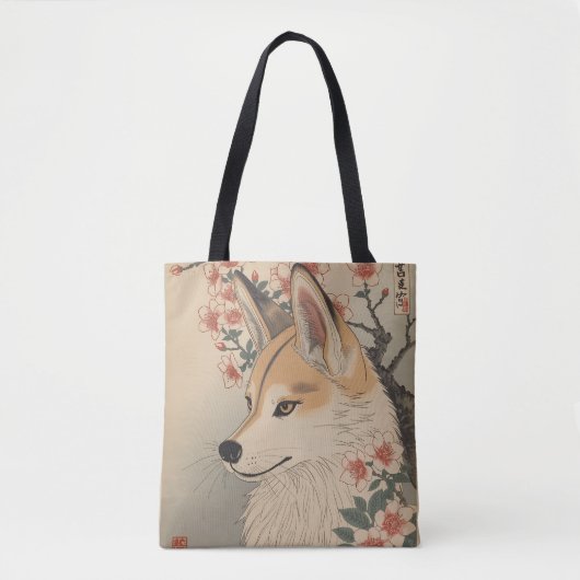 Kitsune & cherry blossom tasche (Vorderseite)