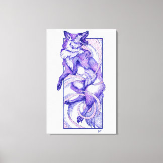 Kitsune Dotwork Leinwanddruck