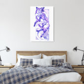 Kitsune Dotwork Leinwanddruck (Insitu (Schlafzimmer))