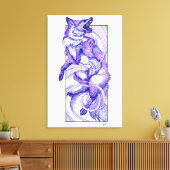 Kitsune Dotwork Leinwanddruck (Insitu (Wohnzimmer))