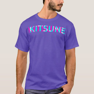 Kitsune Fox Japanisch Glitch Anime Ästhetische Vap T-Shirt