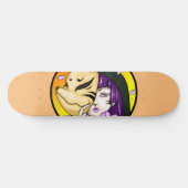 Kitsune Fox Mask Girl Skateboard (Horizontal)