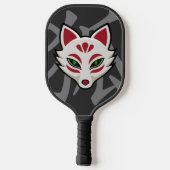 KITSUNE Fox Mask - Street Art Pickleball Schläger (Rückseite)