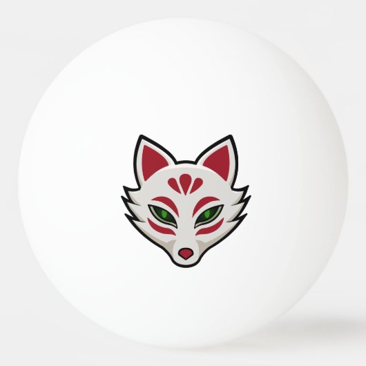 Kitsune Fox Mask Tischtennisball (Vorderseite)
