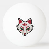 Kitsune Fox Mask Tischtennisball (Rückseite)