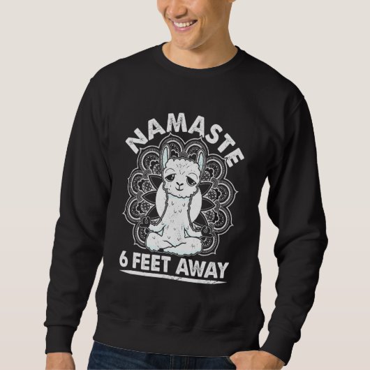 Kitsune Fox Namaste Bleibe 1,5 Meter Entfernung Yo Sweatshirt (Vorderseite)