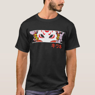 Kitsune Fox Style Japanisch Maske Grunge Sad T-Shirt