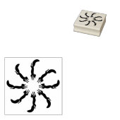 Kitsune Fox Tancing Circle Gummistempel (Stempel)