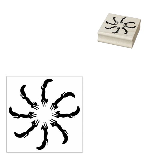 Kitsune Fox Tancing Circle Gummistempel (Stempel)