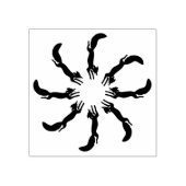 Kitsune Fox Tancing Circle Gummistempel (Prägung)