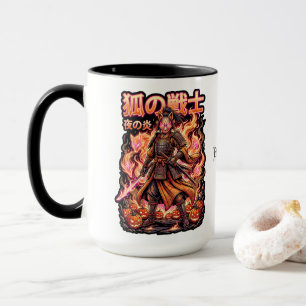 Kitsune Fuchs Samurai & Feuerkürbisse Tasse