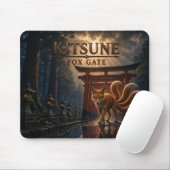 Kitsune-Fuchs-Tor Dark Realism Mousepad (Mit Mouse)