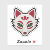 Kitsune-Fuchsmaske Aufkleber (Blatt)