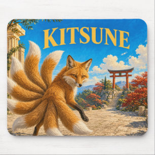Kitsune, Gothic Fantasy Monster Mousepad