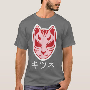 Kitsune Grunge traurig japanische Schreibmaske  T-Shirt