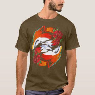 Kitsune Hokkaido Red I Fox Maske Zwei Rose um C T-Shirt