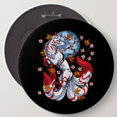 Kitsune Japanese Fox Button (Vorne & Hinten)