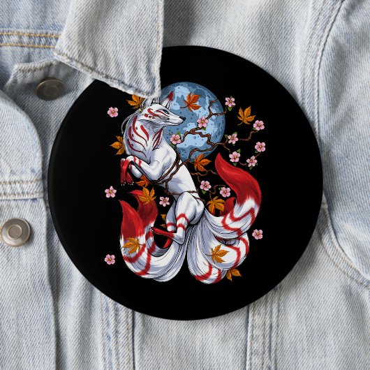 Kitsune Japanese Fox Button (Beispiel)