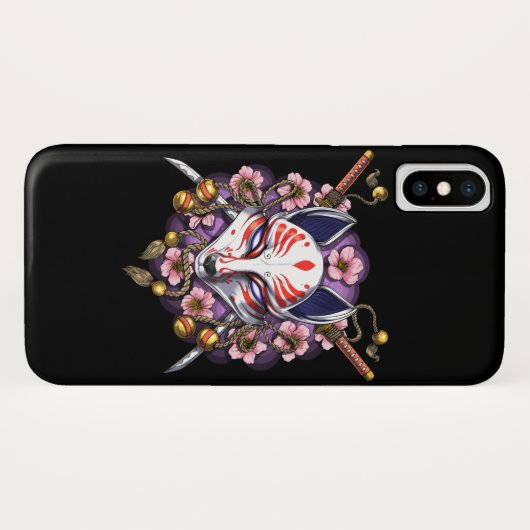 Kitsune Japanese Fox Mask Case-Mate iPhone Hülle (Rückseite (Horizontal))