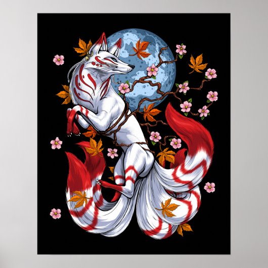 Kitsune Japanese Fox Poster (Vorne)