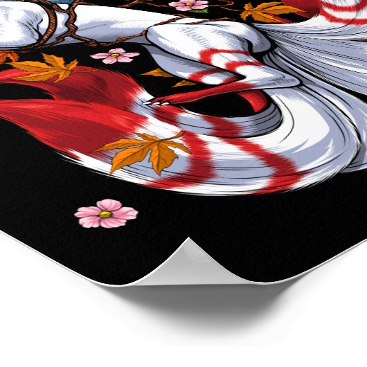 Kitsune Japanese Fox Poster (Ecke)