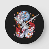 Kitsune Japanese Fox Runde Wanduhr (Vorderseite)