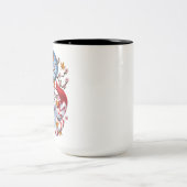 Kitsune Japanese Fox Zweifarbige Tasse (Mittel)