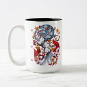 Kitsune Japanese Fox Zweifarbige Tasse (Links)