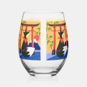 KITSUNE Japanisches Fox Edelglas Weinglas Ohne Stiel (Links)